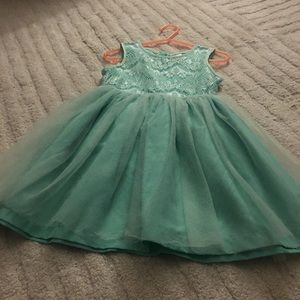 Girls toddler party holiday dress. Mint green